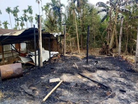 ভয়াবহ অগ্নিকান্ডে ভস্মীভূত মাশরুম চাষীর খামার 